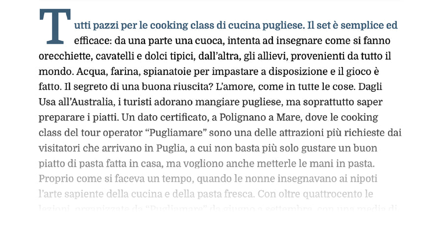 Tutti pazzi per le cooking class in Puglia